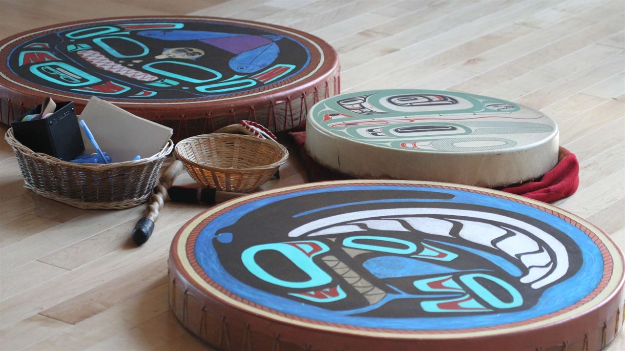 Indigenous painted drums
