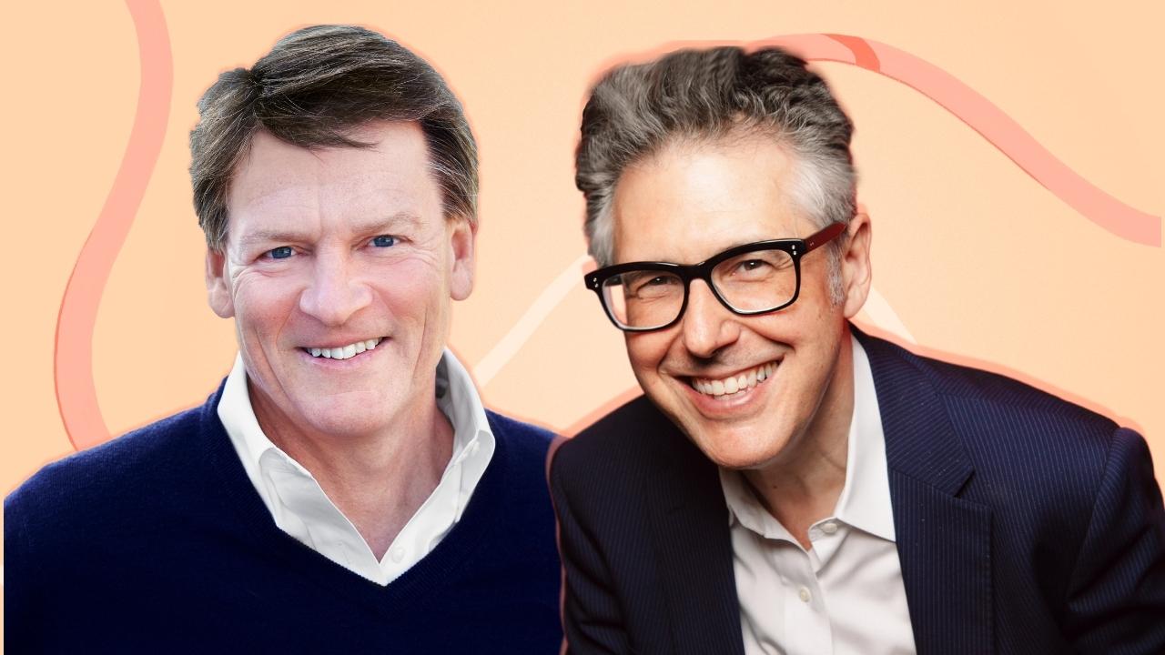 Collage of Michael Lewis and Ira Glass