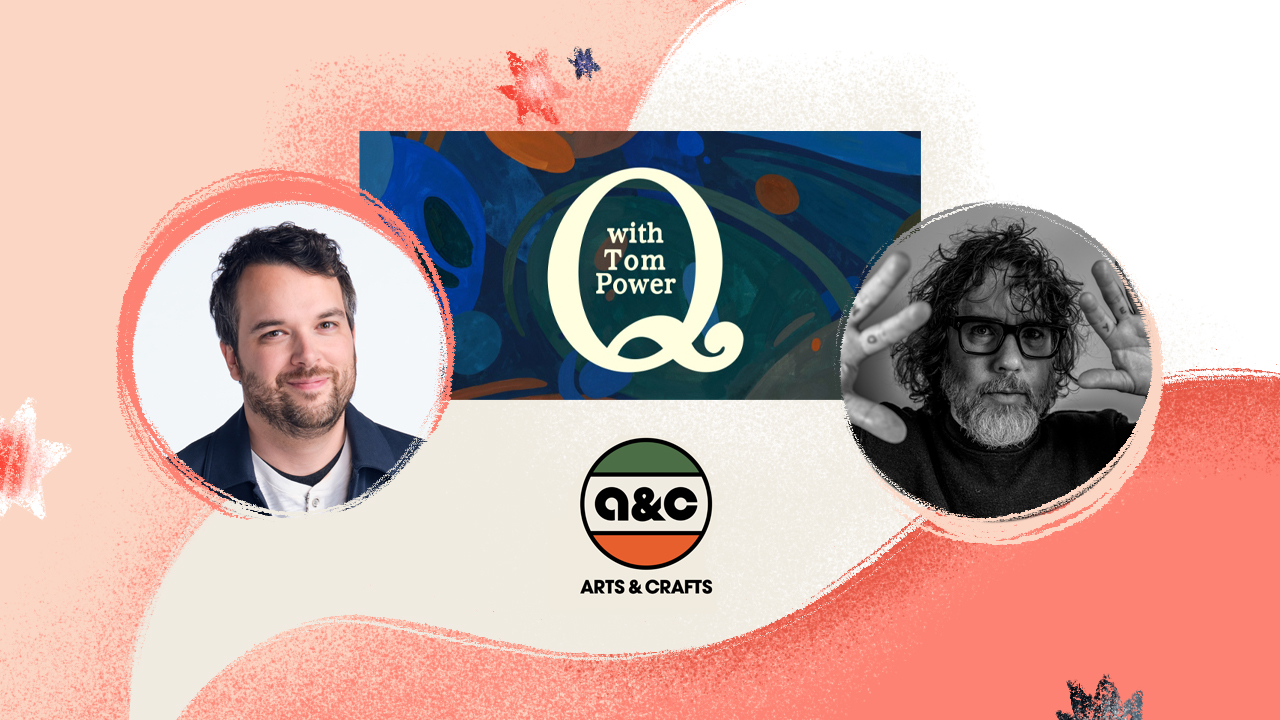 Promotional graphic for Q with Tom Power at Hot Docs Podcast Festival