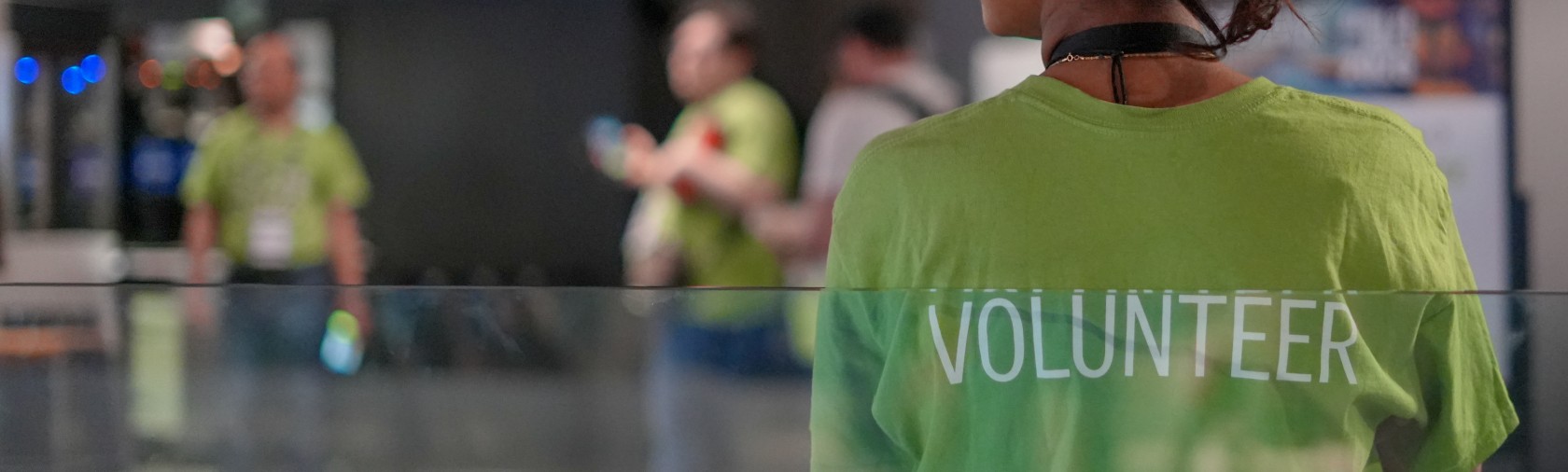 Volunteers at indoor cinema