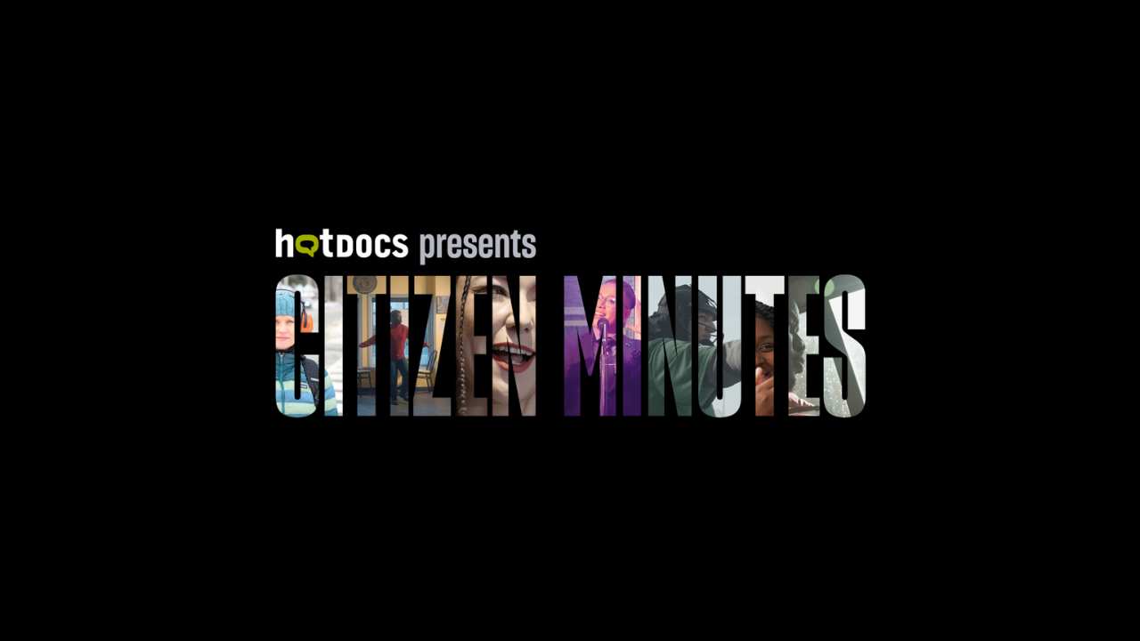text that says Citizen Minutes with film stills in the letters