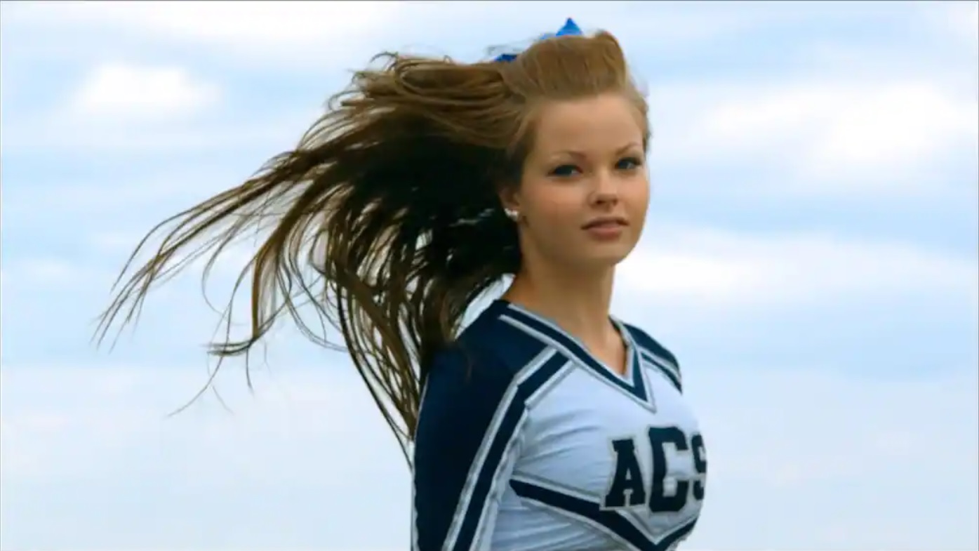 Cheer leader in the air