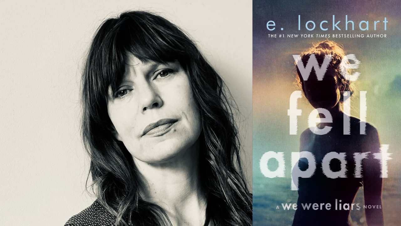 E. Lockhart next to a book cover