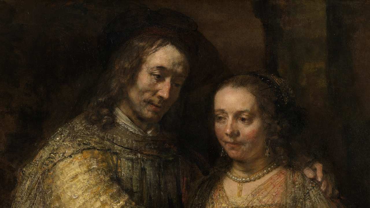 a painting of a man and a woman