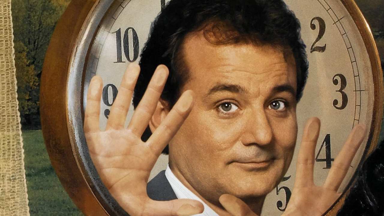 Bill Murray's face in front of a clock