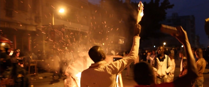 Protesters in the street