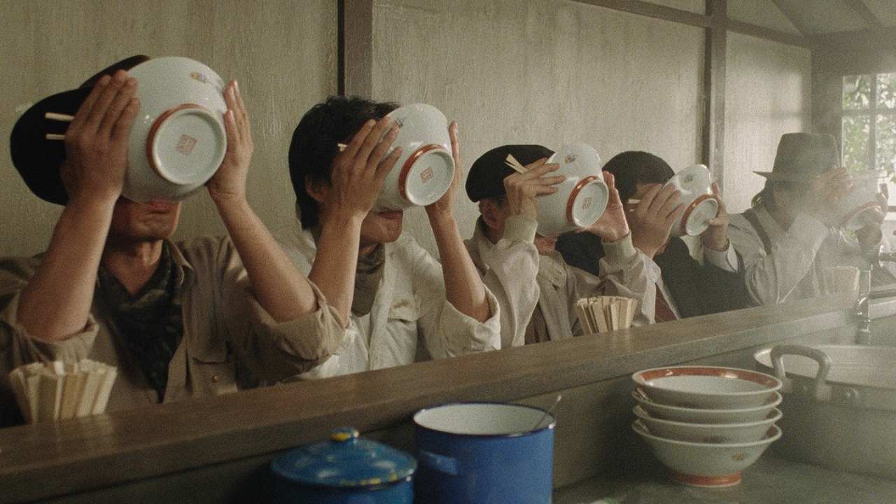 people drinking soup