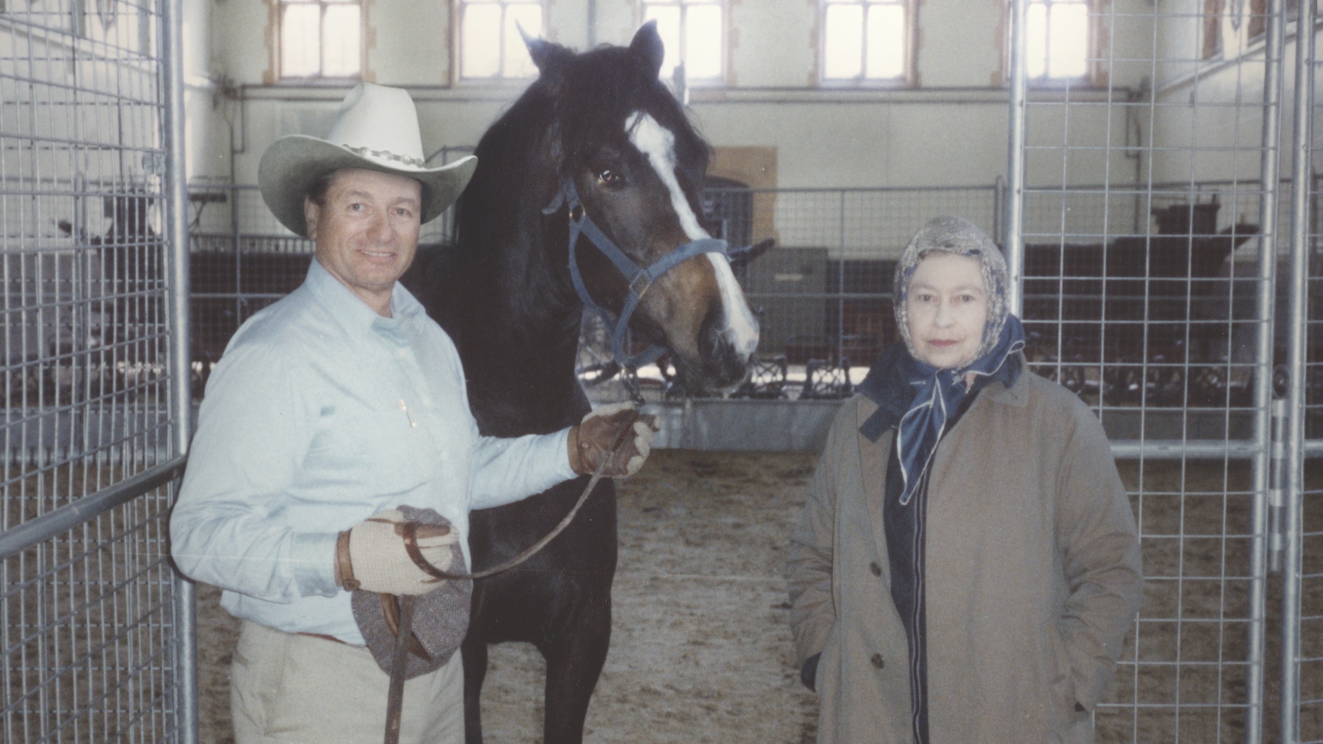 cowboy, horse and the Queen