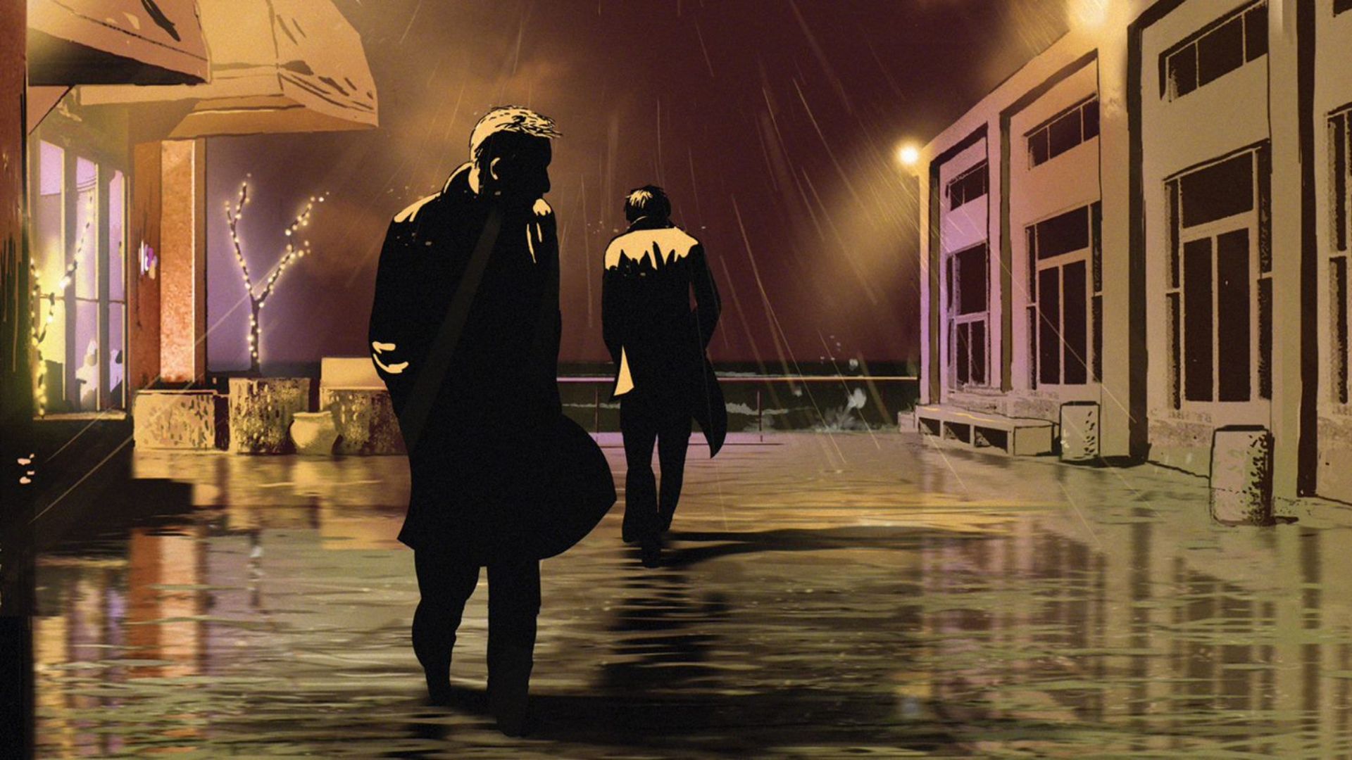 Film still of animated doc film Waltz with Bashir